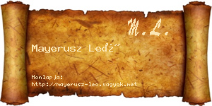 Mayerusz Leó névjegykártya